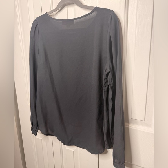 LOFT Charcoal Long Sleeve Blouse - Picture 8 of 9